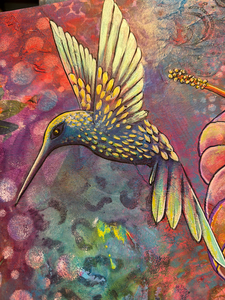 Painting- Hummingbird & Hibisus #2