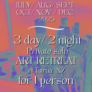 3 day / 2 night Private Solo ART RETREAT in Tairua. For 1 person. (JULY, AUG, SEPT, NOV & DEC)