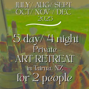 5 day / 4 night Private ART RETREAT in Tairua. For 2 people. (JULY, AUG, SEPT, NOV & DEC)