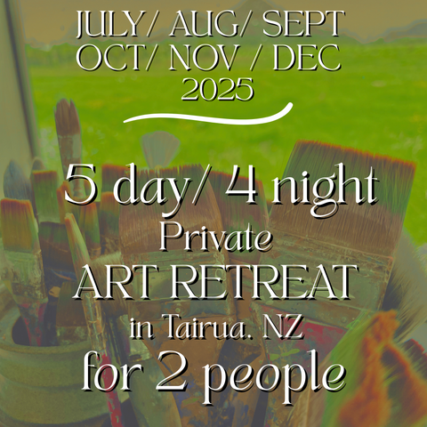 5 day / 4 night Private ART RETREAT in Tairua. For 2 people. (JULY, AUG, SEPT, NOV & DEC)