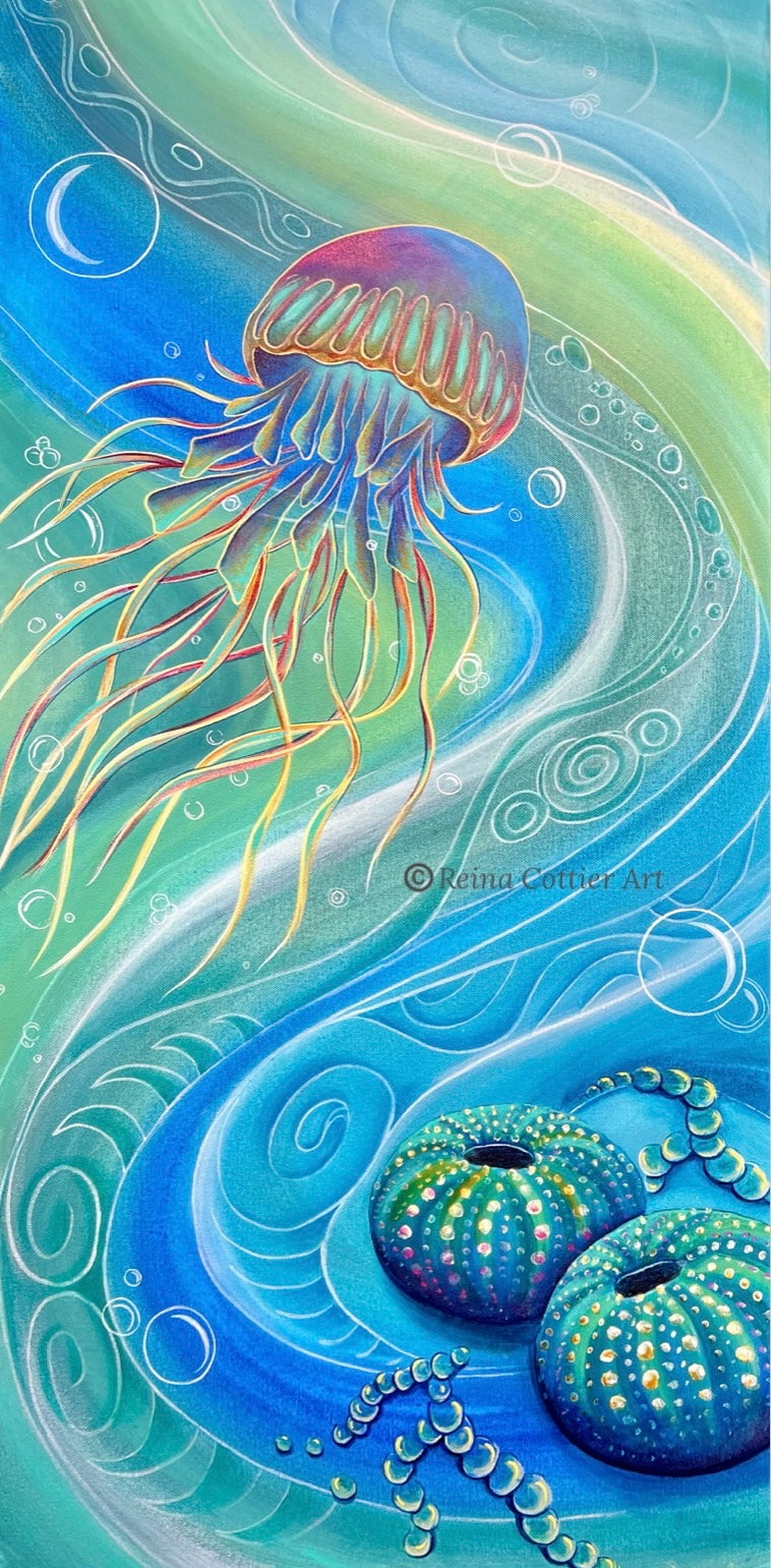 Canvas Print - Jellyfish & Kina /Urchin  (4 sizes)
