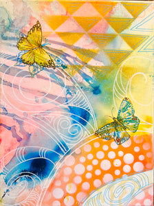 Butterfly Mixed Media mini painting