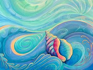 Painting- Conch shell ( cost includes shipping worldwide)