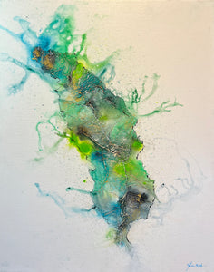 Ink & Mixed Media painting ‘Leaf’ 1