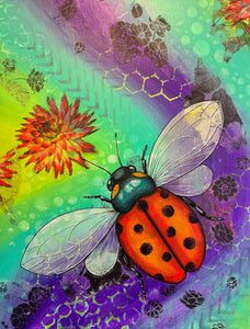 Painting - Mixed Media Ladybug / Ladybird