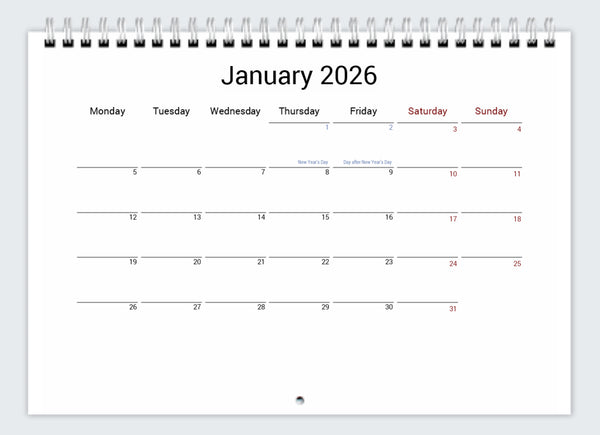2026 CALENDAR - Paintings (Cost incl shipping)