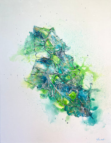 Ink & Mixed Media painting  ‘Leaf’ 3