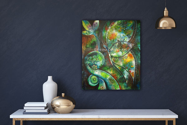 Canvas Print - Butterfly with Koru   (4 sizes)