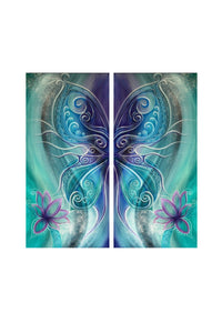 Canvas Prints - Diptych Butterfly with Lotus   (3 sizes)
